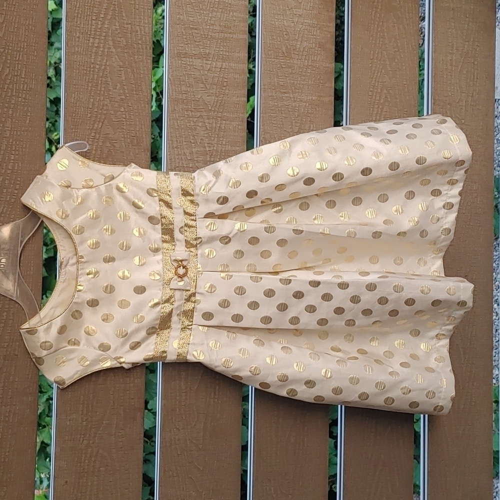 Jona Michelle kids formal dress size 6 gold‎ beige